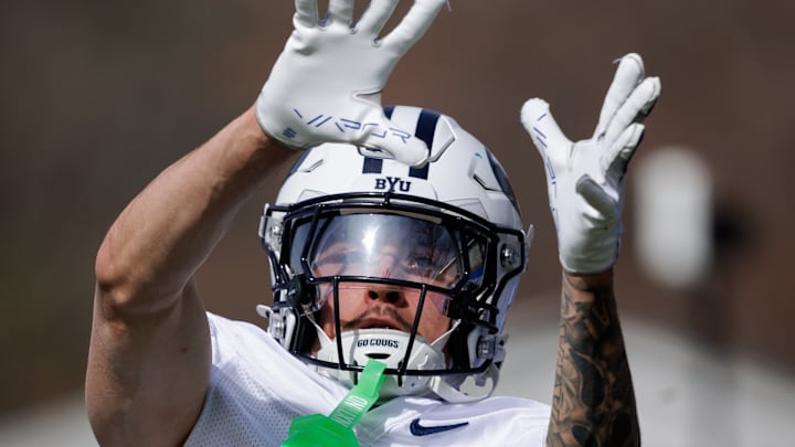 BYU wide receiver Kyler Kasper at Spring Camp