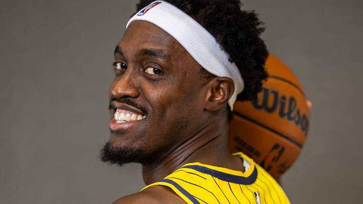Sep 28, 2026; Indianapolis, IN, USA;  Indiana Pacers forward Pascal Siakam (43) poses for a photo during media day.  Mandatory Credit: Trevor Ruszkowski-Imagn Images