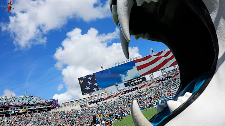 U.S. Coast Guard Air Station Savannah (Ga.) helicopter interdiction tactical squadron MH-65 Dolphin helicopters perform a flyover before an NFL football matchup at EverBank Stadium, Sunday, Sept. 21, 2025, in Jacksonville, Fla. The Jaguars defeated the Texans 17-10. The Jaguars defeated the Texans 17-10. U.S. Coast Guard Air Station Savannah (Ga.) helicopter interdiction tactical squadron MH-65 Dolphin helicopters perform a flyover before an NFL football matchup at EverBank Stadium, Sunday, Sept. 21, 2025, in Jacksonville, Fla. The Jaguars defeated the Texans 17-10. The Jaguars defeated the Texans 17-10.