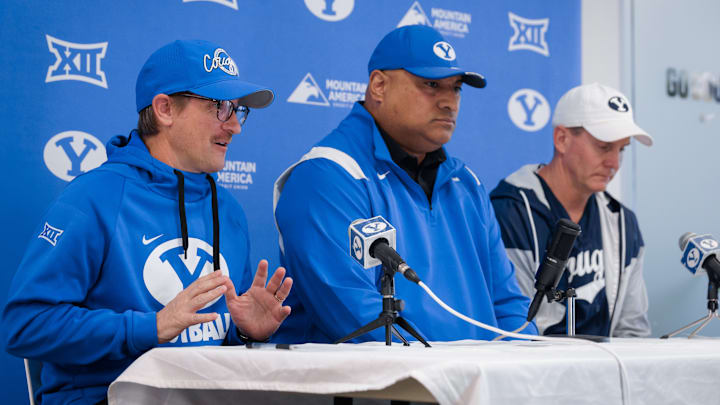 BYU head coach Kalani Sitake with coordinators Aaron Roderick and Jay Hill BYU head coach Kalani Sitake with coordinators Aaron Roderick and Jay Hill