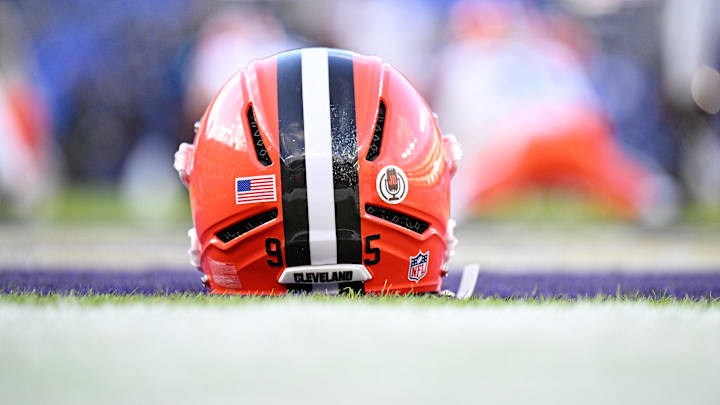 Jan 4, 2025; Baltimore, Maryland, USA; A view of the Cleveland Browns helmet before the game against Baltimore Ravens at M&T Bank Stadium. Mandatory Credit: Tommy Gilligan-Imagn Images Jan 4, 2025; Baltimore, Maryland, USA; A view of the Cleveland Browns helmet before the game against Baltimore Ravens at M&T Bank Stadium. Mandatory Credit: Tommy Gilligan-Imagn Images