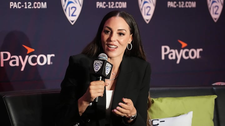 Oct 10, 2023; Las Vegas, NV, USA; Arizona Wildcats coach Adia Barnes during Pac-12 women's