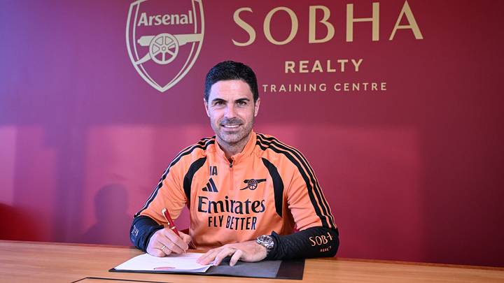 Manager Mikel Arteta signs a contract extension at Arsenal FC Manager Mikel Arteta signs a contract extension at Arsenal FC