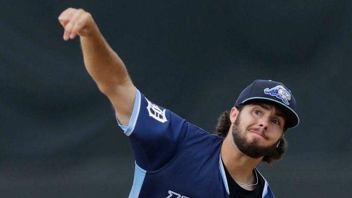 West Michigan Whitecaps' Jaden Hamm (17) pitches against the Wisconsin Timber Rattlers Tuesday, July 9, 2024, at Neuroscience Group Field at Fox Cities Stadium in Grand Chute, Wisconsin. The Timber Rattlers won 4-0. West Michigan Whitecaps' Jaden Hamm (17) pitches against the Wisconsin Timber Rattlers Tuesday, July 9, 2024, at Neuroscience Group Field at Fox Cities Stadium in Grand Chute, Wisconsin. The Timber Rattlers won 4-0.