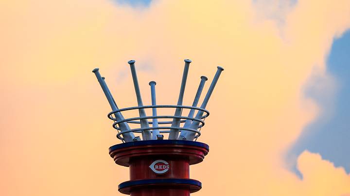 Sep 19, 2026; Cincinnati, Ohio, USA; A general view of the smoke stack during the fourth inning in the game between the Chicago Cubs and the Cincinnati Reds at Great American Ball Park. Mandatory Credit: Katie Stratman-Imagn Images