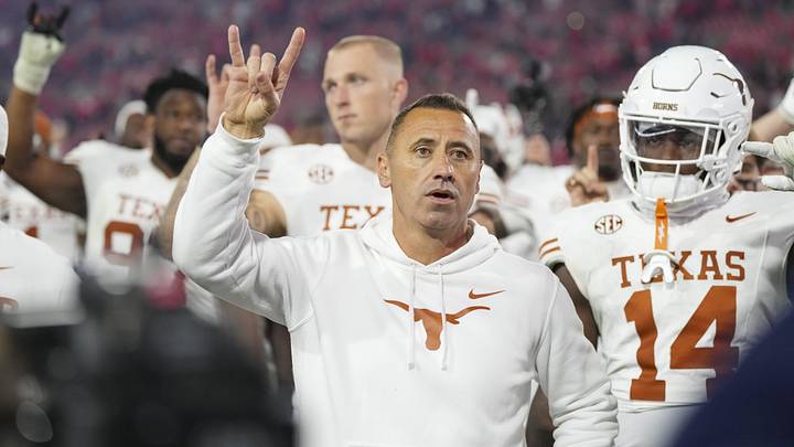 Texas Longhorns head coach Steve Sarkisian gestures after a game against the Georgia Bulldogs at Sanford Stadium. Texas Longhorns head coach Steve Sarkisian gestures after a game against the Georgia Bulldogs at Sanford Stadium.