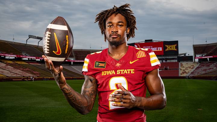 Wide receiver Cody Jackson stands for a photo during Iowa State Football media day at Jack Trice Stadium in Ames, Wednesday, August 19, 2026. Wide receiver Cody Jackson stands for a photo during Iowa State Football media day at Jack Trice Stadium in Ames, Wednesday, August 19, 2026.