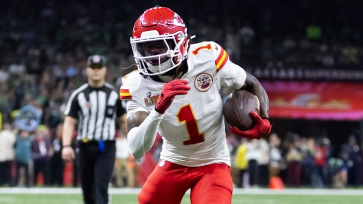 Kansas City Chiefs wide receiver Xavier Worthy. Kansas City Chiefs wide receiver Xavier Worthy.