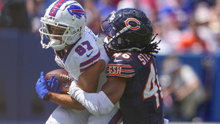 Reddy Steward makes a tackle in preseason against Buffalo. He was an intriguing player who deserves another look in 2025.