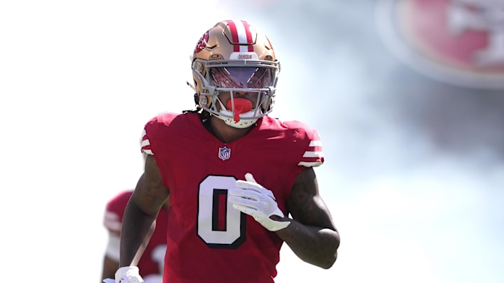 Oct 6, 2024; Santa Clara, California, USA; San Francisco 49ers cornerback Renardo Green (0) before the game against the Arizona Cardinals at Levi's Stadium. Mandatory Credit: Darren Yamashita-Imagn Images Oct 6, 2024; Santa Clara, California, USA; San Francisco 49ers cornerback Renardo Green (0) before the game against the Arizona Cardinals at Levi's Stadium. Mandatory Credit: Darren Yamashita-Imagn Images