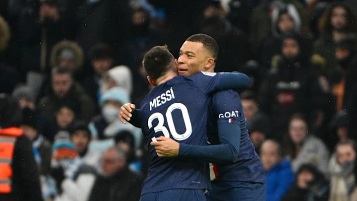 Messi and Mbappe in action Messi and Mbappe in action