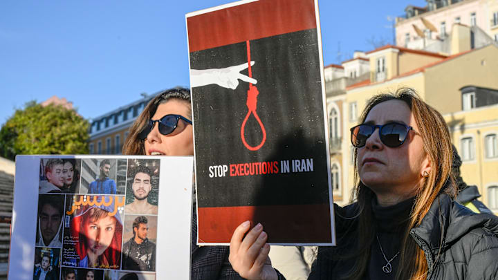 Members Of Iranian Community In Portugal Protest The Execution Of Demonstrators In Iran