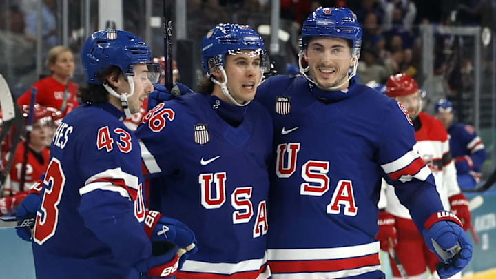 Jack Hughes of United States during the Milano Cortina 2026 Olympic Winter Games: Geoff Burke-Imagn Images