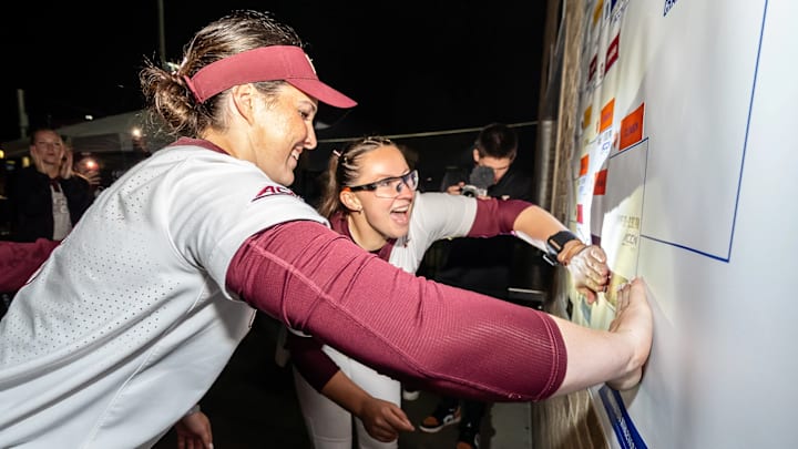 Nora Abromavage and Emma Lemley place Virginia Tech's nameplate in the semifinal slot against Clemson. Nora Abromavage and Emma Lemley place Virginia Tech's nameplate in the semifinal slot against Clemson.
