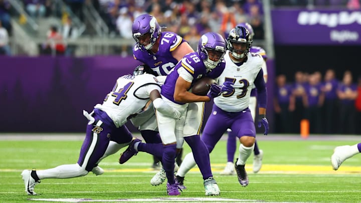 Justin Jefferson against the Ravens in Week 10 of the 2025 season. 