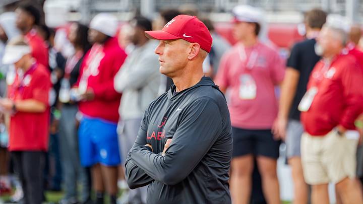 Alabama head coach Kalen DeBoer on the field before the match up against South Carolina on Sept 26, 2026. Alabama head coach Kalen DeBoer on the field before the match up against South Carolina on Sept 26, 2026.