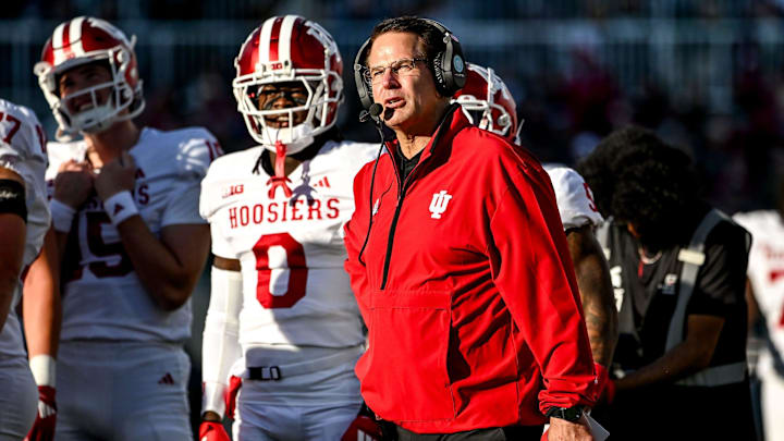 Indiana's head coach Curt Cignetti looks on during the second quarter during the game against Michigan State on Saturday, Nov. 2, 2024, at Spartan Stadium in East Lansing.