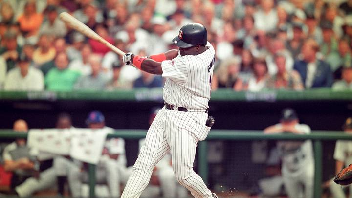 Jul 7, 1998; Denver, CO, USA; FILE PHOTO; National League outfielder Tony Gwynn (19) of the San Diego Padres at bat against the American League during the 1998 MLB All-Star Game at Coors Field. Mandatory Credit: V.J. Lovero-USA TODAY NETWORK