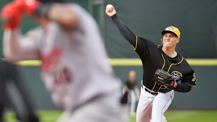 Erie SeaWolves starting pitcher Ty Madden throws against the Richmond Flying Squirrels at UPMC Park in Erie, Penn. 