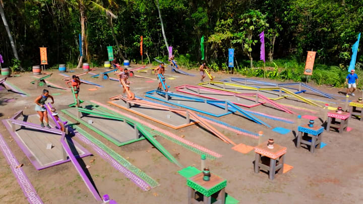 “Coconut Etiquette’” – One castaway struggles coming to grips with betraying their allies. Power in the game is up for grabs when one castaway is chosen for a journey and must decide if the risk is worth the reward. Then, paranoia runs rampant when a castaway knowingly tries to stir up chaos on SURVIVOR, Wednesday, May 7 (8:00 - 9:30 PM, ET/PT) on the CBS Television Network, and available to stream on Paramount+*. Jeff Probst serves as host and executive producer. Pictured (L-R): Mary Zheng,