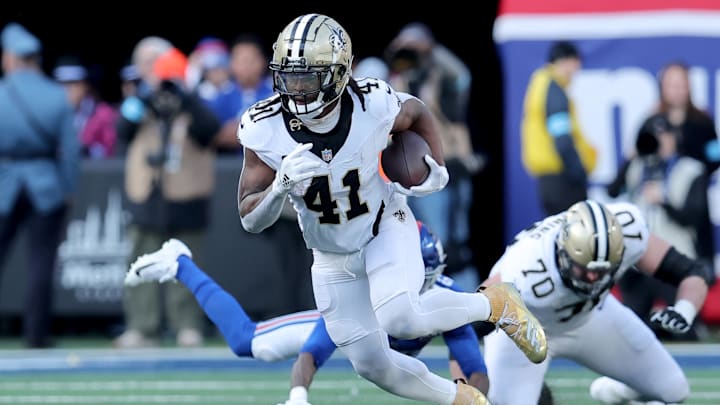 Alvin Kamara rushed for 950 yards and six touchdowns while adding 68 catches for 543 yards and two more touchdowns during the 2024 season. Alvin Kamara rushed for 950 yards and six touchdowns while adding 68 catches for 543 yards and two more touchdowns during the 2024 season.