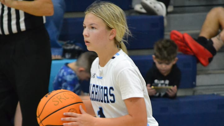 Seven Rivers Christian guard Zoey Houle in a game against First Academy-Leesburg on Nov. 21, 2024.
