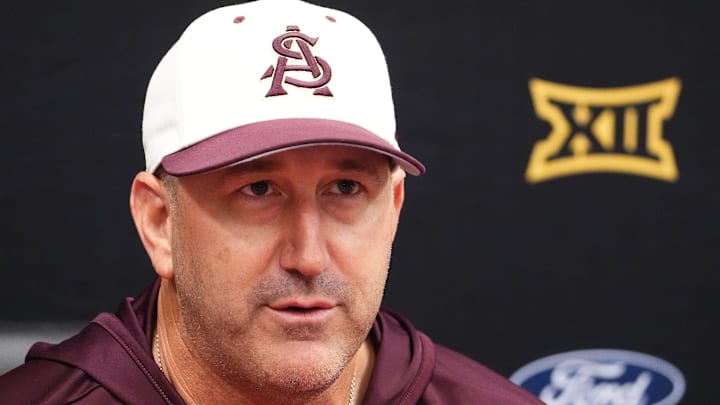 Arizona State head coach Willie Bloomquist during a news conference at Phoenix Municipal Stadium on May 27, 2025.