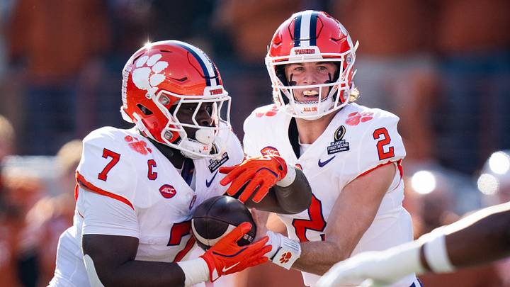 Former Clemson running back Phil Mafah (7) was waived by the Dallas Cowboys on Sunday.