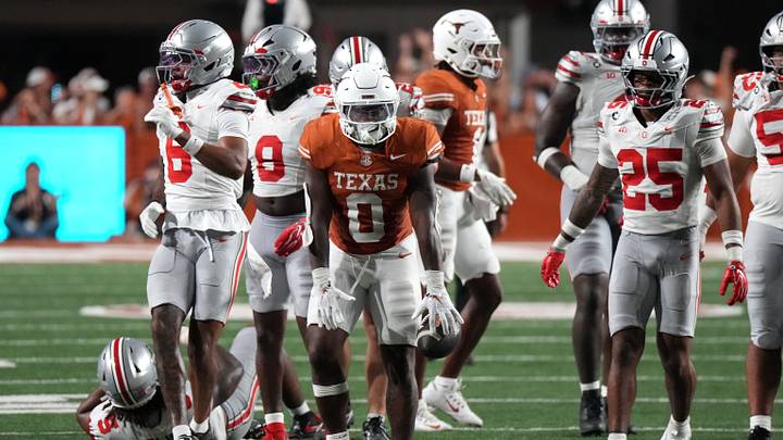 Texas Longhorns running back Raleek Brown reacts during the second half against the Ohio State Buckeyes Texas Longhorns running back Raleek Brown reacts during the second half against the Ohio State Buckeyes