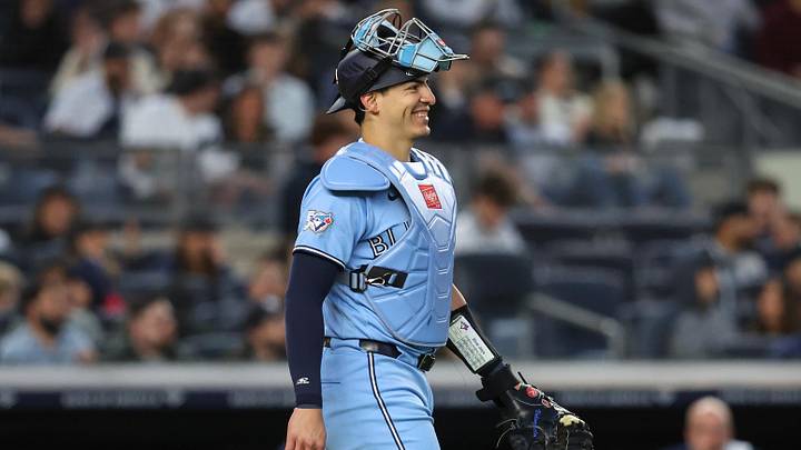 May 21, 2026; Bronx, New York, USA; Toronto Blue Jays catcher Brandon Valenzuela (59) at Yankee Stadium. Mandatory Credit: Wendell Cruz-Imagn Images May 21, 2026; Bronx, New York, USA; Toronto Blue Jays catcher Brandon Valenzuela (59) at Yankee Stadium. Mandatory Credit: Wendell Cruz-Imagn Images