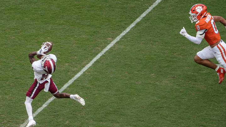 Auburn transfer receiver Tray Taylor (8) can practice, but he will have to wait until he's cleared to compete in 2026. Auburn transfer receiver Tray Taylor (8) can practice, but he will have to wait until he's cleared to compete in 2026.