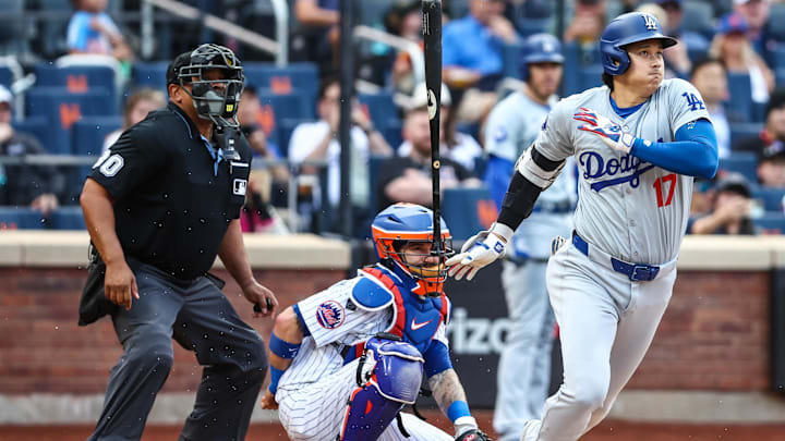 Los Angeles Dodgers designated hitter Shohei Ohtani (17) at Citi Field. Mandatory Credit: Wendell Cruz-Imagn Images