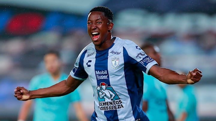 El jugador Oscar Murillo celebra un gol. El jugador Oscar Murillo celebra un gol.