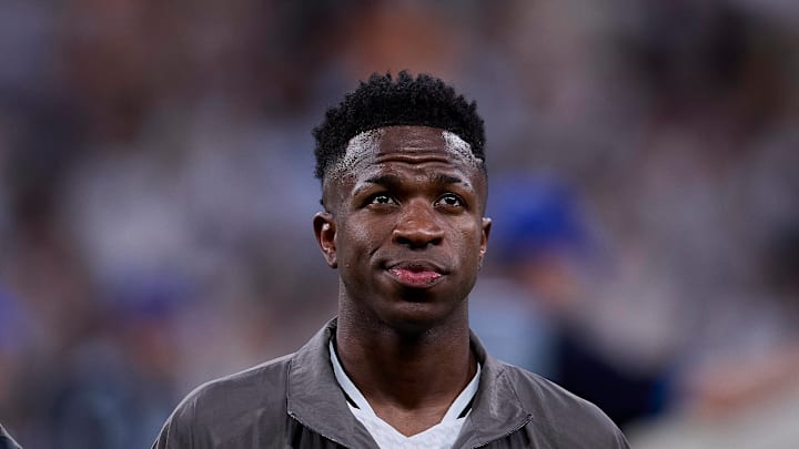 October 23, 2024, Madrid, Madrid, Spain: Vinicius Jr of Real Madrid CF during the UEFA Champions League football match between Real Madrid CF and Borussia Dortmund at Santiago Bernabeu Stadium in Madrid, Spain, October 22, 2024 Madrid Spain - ZUMAa206 20241023_zsp_a206_040 Copyright: xRubenxAlbarranx October 23, 2024, Madrid, Madrid, Spain: Vinicius Jr of Real Madrid CF during the UEFA Champions League football match between Real Madrid CF and Borussia Dortmund at Santiago Bernabeu Stadium in Madrid, Spain, October 22, 2024 Madrid Spain - ZUMAa206 20241023_zsp_a206_040 Copyright: xRubenxAlbarranx