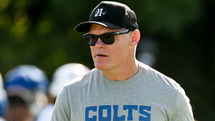 Jul 30, 2026; Westfield, IN, USA; Indianapolis Colts GM Chris Ballard is seen on day two of training camp at Grand Park Sports Campus. Mandatory Credit: Robert Goddin-Imagn Images Jul 30, 2026; Westfield, IN, USA; Indianapolis Colts GM Chris Ballard is seen on day two of training camp at Grand Park Sports Campus. Mandatory Credit: Robert Goddin-Imagn Images