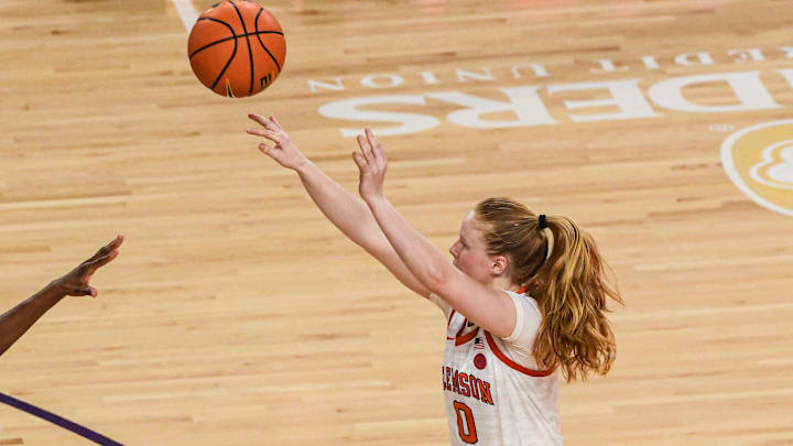 Jan 25, 2024; Clemson, South Carolina, USA;  Clemson guard Mackenzie Kramer (0) 