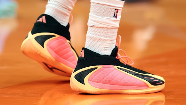 Minnesota Timberwolves guard Anthony Edwards wears the adidas Anthony Edwards 2 "With Love" colorway. Minnesota Timberwolves guard Anthony Edwards wears the adidas Anthony Edwards 2 "With Love" colorway.