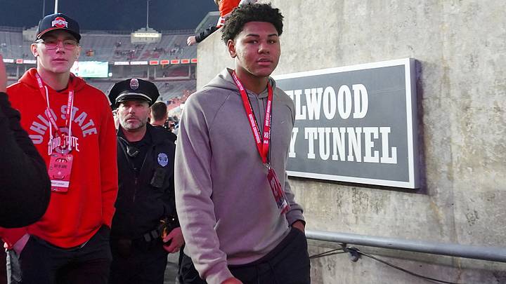 Shakopee linebacker Blake Betton visits Ohio Stadium. Shakopee linebacker Blake Betton visits Ohio Stadium.