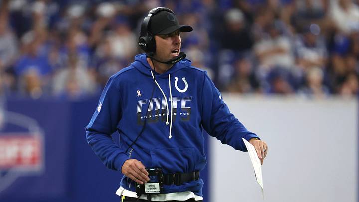 Indianapolis Colts head coach Shane Steichen looks on during the second half against the Baltimore Ravens at Lucas Oil Stadium. Indianapolis Colts head coach Shane Steichen looks on during the second half against the Baltimore Ravens at Lucas Oil Stadium.