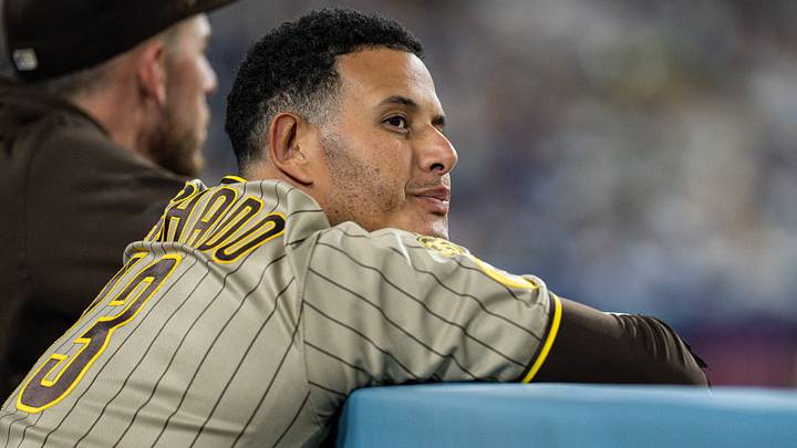 Jul 3, 2026; Los Angeles, California, USA; San Diego Padres third baseman Manny Machado (13) reacts in the seventh inning in a game against the Los Angeles Dodgers at Dodger Stadium. Mandatory Credit: Jon Endow-Imagn Images Jul 3, 2026; Los Angeles, California, USA; San Diego Padres third baseman Manny Machado (13) reacts in the seventh inning in a game against the Los Angeles Dodgers at Dodger Stadium. Mandatory Credit: Jon Endow-Imagn Images