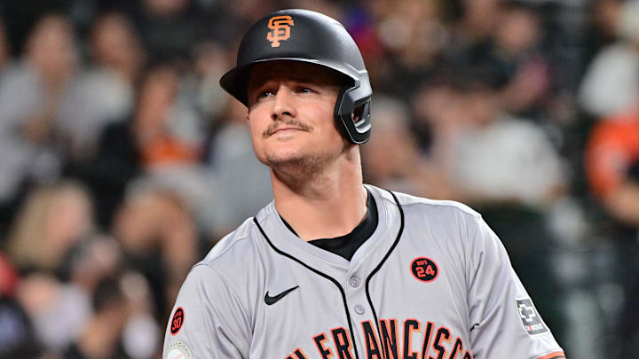 Sep 25, 2024; Phoenix, Arizona, USA; San Francisco Giants third base Matt Chapman (26) looks on in the third inning against the Arizona Diamondbacks at Chase Field.