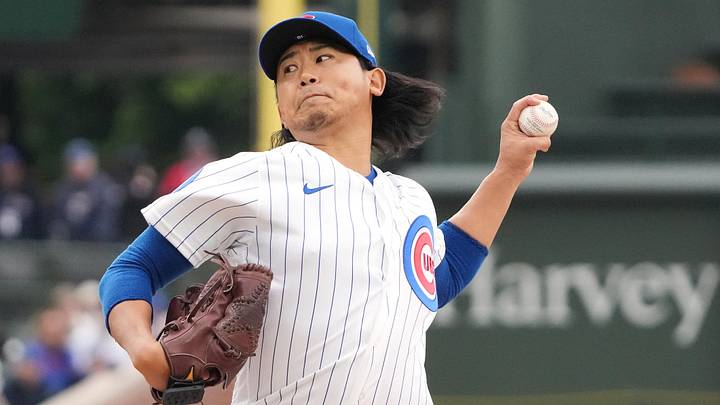 May 7, 2026; Chicago, Illinois, USA;  Chicago Cubs pitcher Shota Imanaga (18) throws the ball against the Cincinnati Reds during the first inning at Wrigley Field. Mandatory Credit: David Banks-Imagn Images