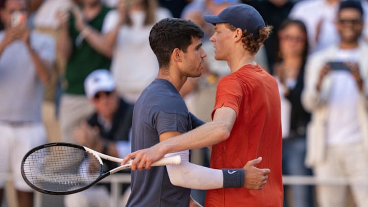 Jannik Sinner and Carlos Alcaraz will face off in the French Open final. Jannik Sinner and Carlos Alcaraz will face off in the French Open final.
