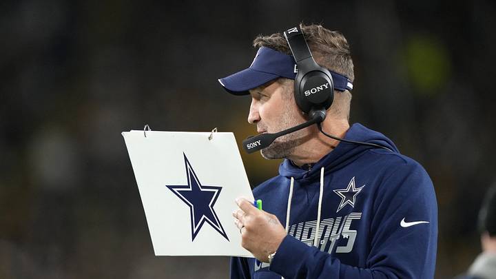 Oct 18, 2026; Green Bay, Wisconsin, USA;  Dallas Cowboys head coach Brian Schottenheimer Mandatory Credit: Jeff Hanisch-Imagn Images