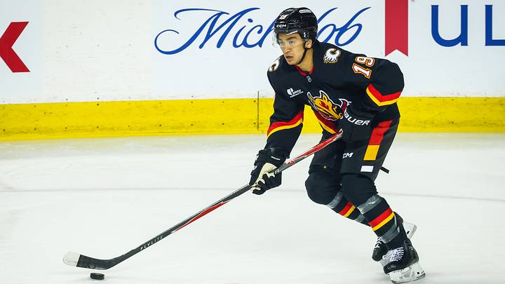 Zayne Parekh of the Calgary Flames Zayne Parekh of the Calgary Flames