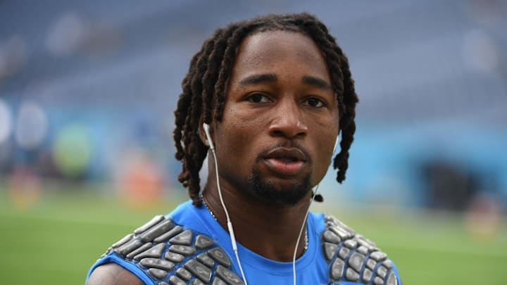 Sep 17, 2023; Nashville, Tennessee, USA; Los Angeles Chargers cornerback Asante Samuel Jr. (26) before the game against the Tennessee Titans at Nissan Stadium. Mandatory Credit: Christopher Hanewinckel-Imagn Images