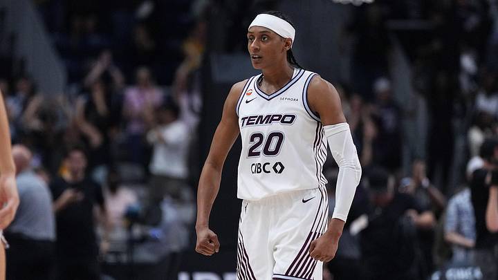 Jun 10, 2026; Toronto, Ontario, CAN; Toronto Tempo guard Brittney Sykes (20) celebrates the win against the Connecticut Sun at the end of the overtime at Coca-Cola Coliseum. Mandatory Credit: Nick Turchiaro-Imagn Images Jun 10, 2026; Toronto, Ontario, CAN; Toronto Tempo guard Brittney Sykes (20) celebrates the win against the Connecticut Sun at the end of the overtime at Coca-Cola Coliseum. Mandatory Credit: Nick Turchiaro-Imagn Images