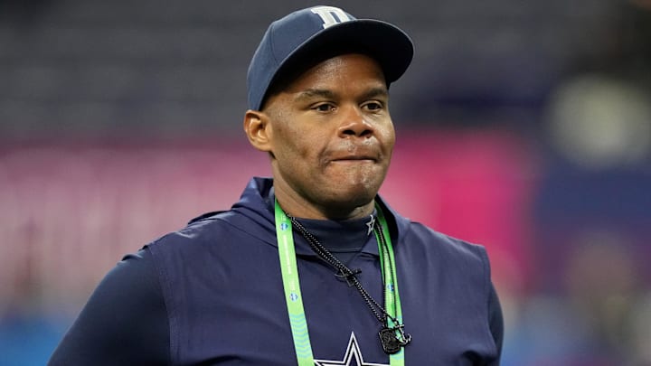 Dallas Cowboys tight ends coach Lunda Wells during the 2024 NFL Combine at Lucas Oil Stadium