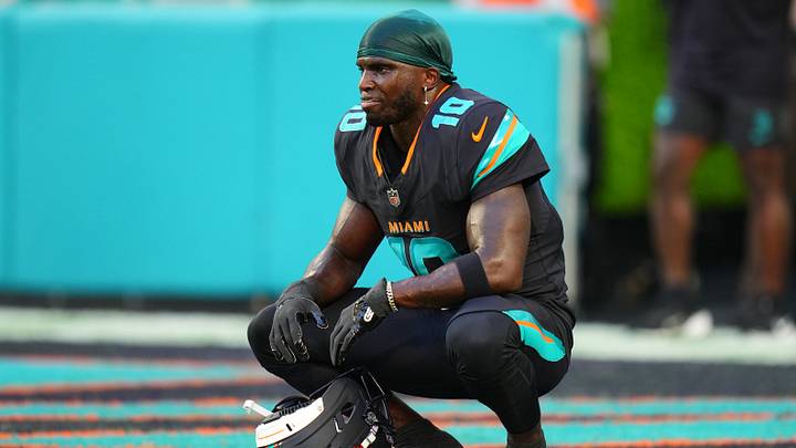 Miami Dolphins wide receiver Tyreek Hill (10) practices before the game against the New York Jets at Hard Rock Stadium. Mandatory Credit: Rich Storry-Imagn Images Miami Dolphins wide receiver Tyreek Hill (10) practices before the game against the New York Jets at Hard Rock Stadium. Mandatory Credit: Rich Storry-Imagn Images