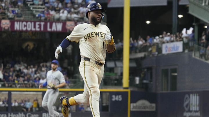 Jul 29, 2025; Milwaukee, Wisconsin, USA; Milwaukee Brewers outfielder Jackson Chourio (11) hits a triple against the Chicago Cubs in the fifth inning at American Family Field. Mandatory Credit: Michael McLoone-Imagn Images Jul 29, 2025; Milwaukee, Wisconsin, USA; Milwaukee Brewers outfielder Jackson Chourio (11) hits a triple against the Chicago Cubs in the fifth inning at American Family Field. Mandatory Credit: Michael McLoone-Imagn Images